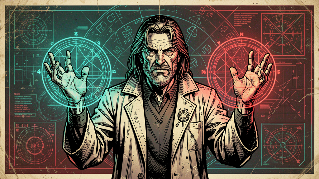 d3lusion als Illusionszauberer im HUD-Comic-Stil