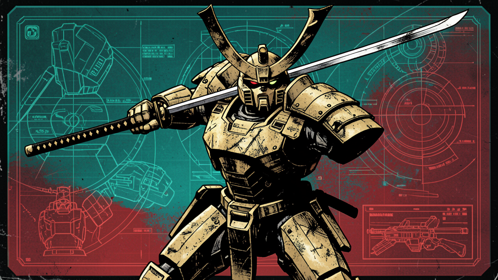 nakatomy als Samurai mit Katana im HUD-Comic-Stil